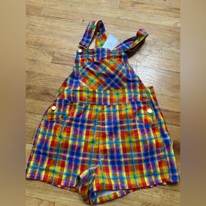 WeWoreWhat Multicolor Plaid Overalls